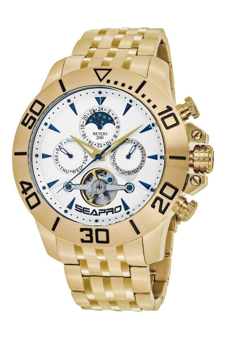 Automatic Bracelet Watch, 50mm, Main, color, SILVER