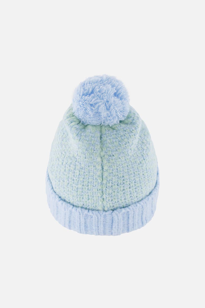 Classic Textured Fleece-Lined Knit Hat with Pompom, Alternate, color, Blue Green