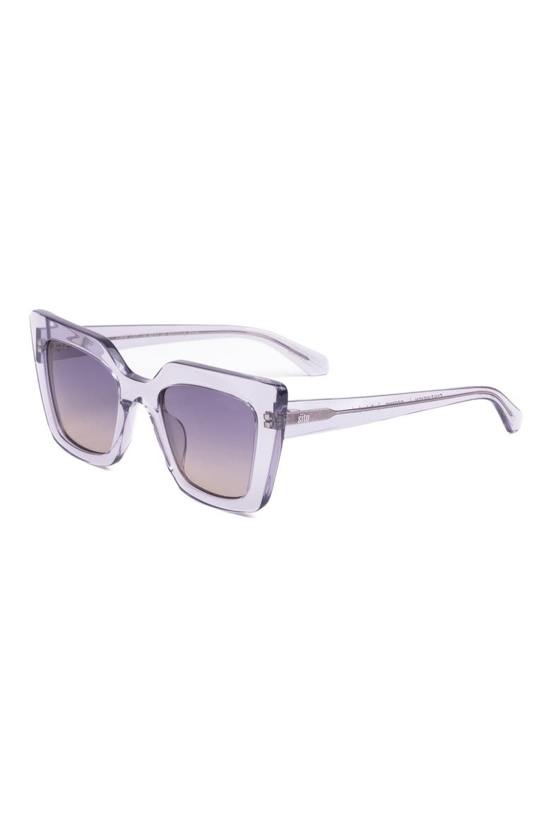 Cult Vision 51mm Polarized Gradient Cat Eye Sunglasses, Alternate, color, CLEAR