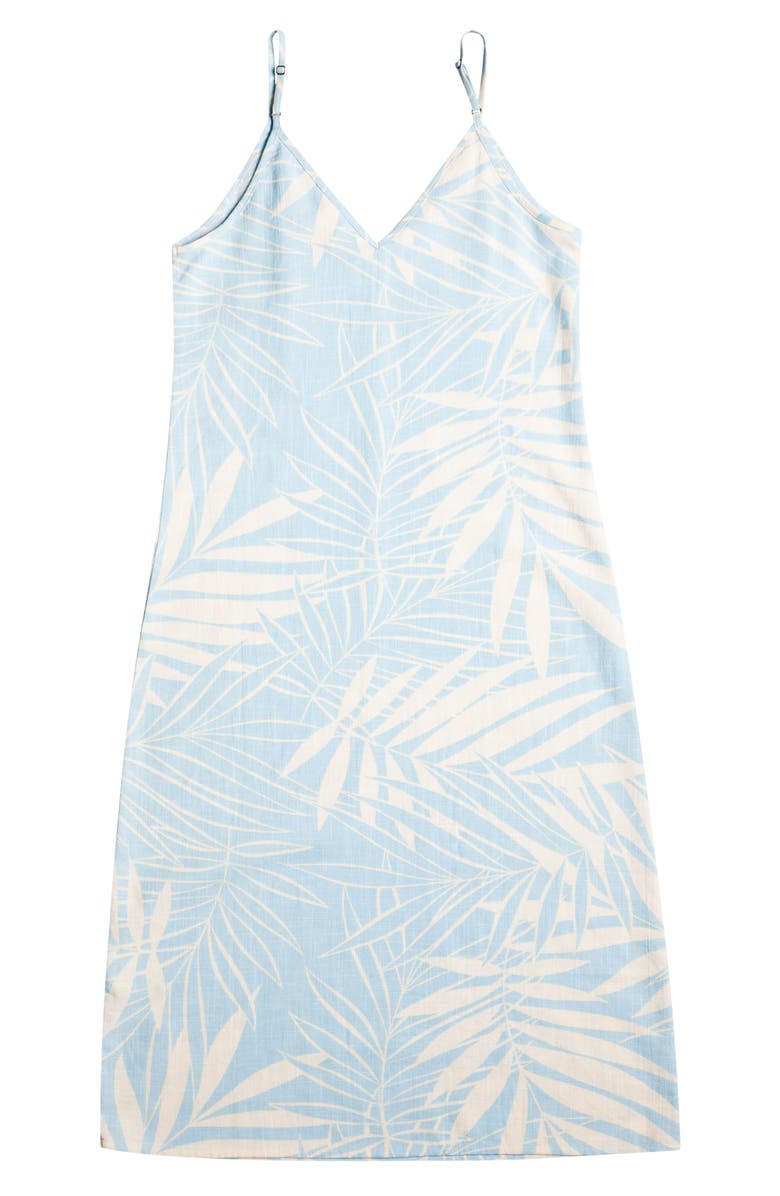 Roxy Lady Palm Print Cotton Blend Midi Dress, Alternate, color,