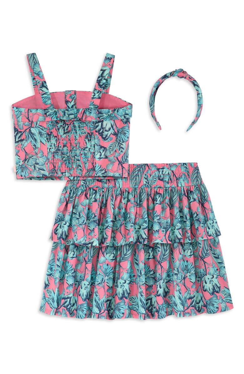 Scotch & Soda Kids' Leaves Top, Skirt & Headband Set, Alternate, color,