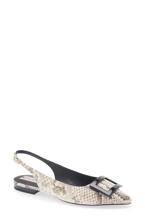 Gommettine Pointed Toe Slingback Flat