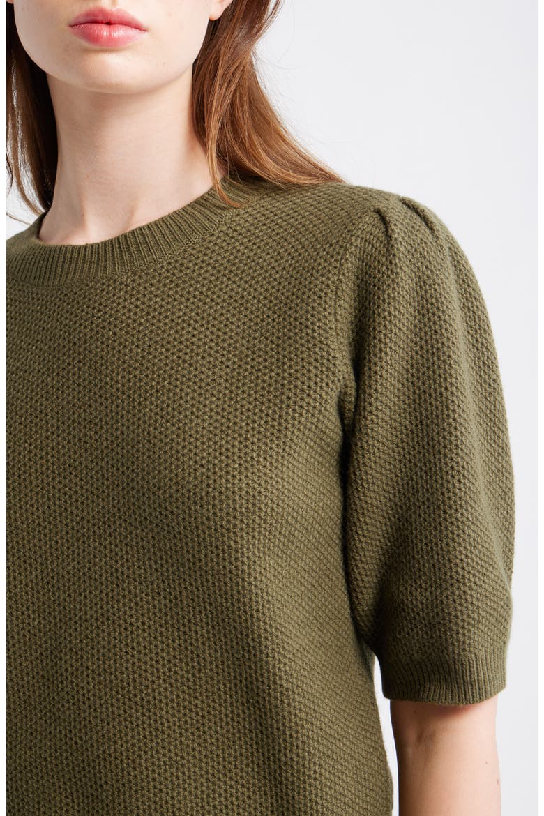 Puff Sleeve Textured Sweater, Alternate, color, FADED IVY