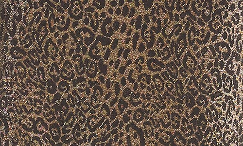 Karen Kane Metallic Leopard Knit Top In Brown