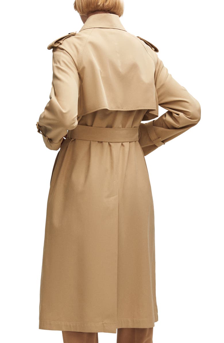 MANGO Belted Water Repellent Trench Coat, Alternate, color,