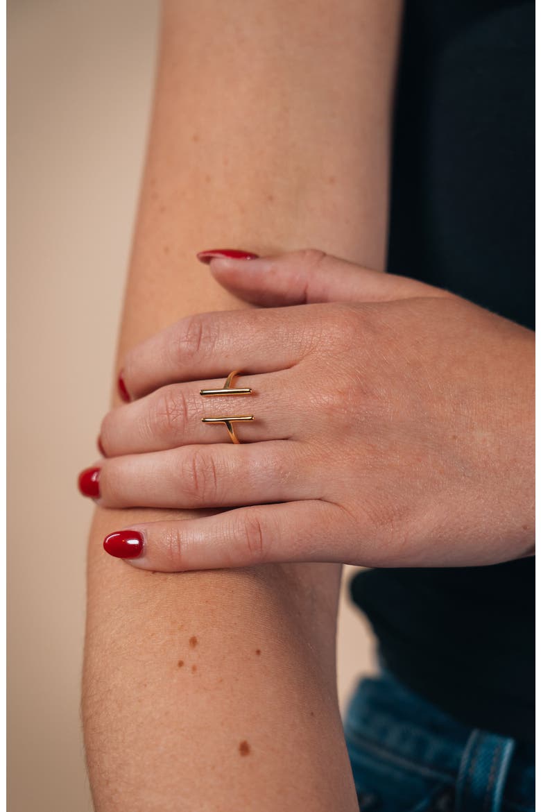 Parallel Split Ring, Alternate, color, GOLD