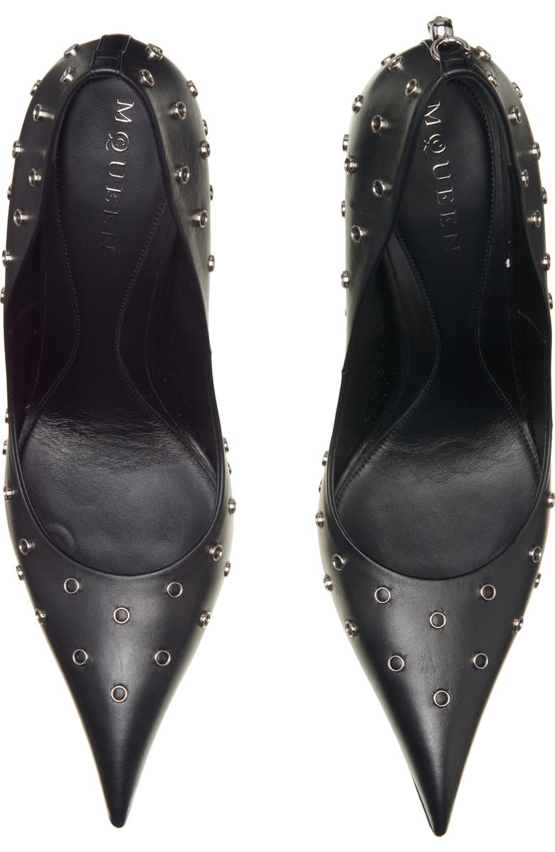 McQueen Grommet Pointed Toe Pump, Alternate, color, Black