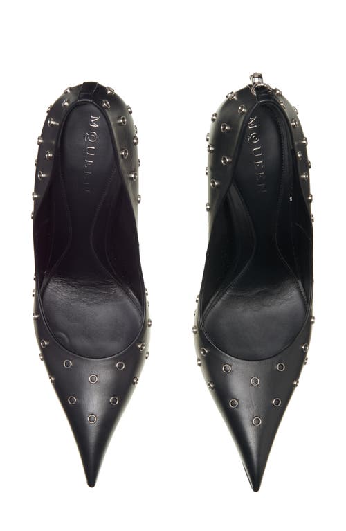 Alexander Mcqueen Mcqueen Grommet Pointed Toe Pump In Black