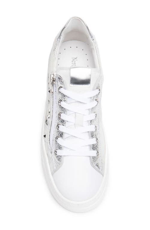 Nerogiardini Metallic Side Zip Platform Sneaker In Silver