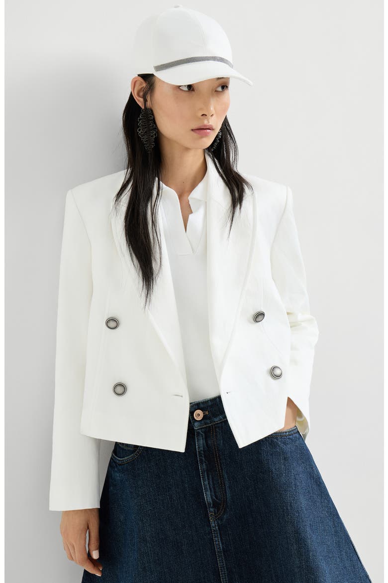 Blazer with monili, Alternate, color, White