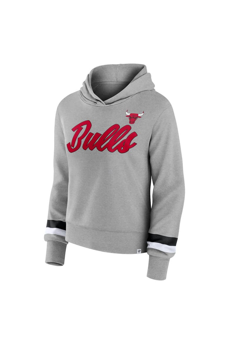 Women's Fanatics Branded Heather Gray Chicago Bulls Halftime Pullover Hoodie, Alternate, color, Heather Gray
