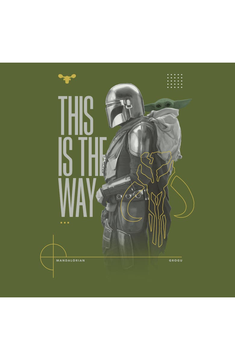 Star Wars: The Mandalorian and Grogu Men's Star Wars The Mandalorian and Grogu This Is The Way Bounty Hunter  Graphic T-Shirt, Alternate, color, Military Green