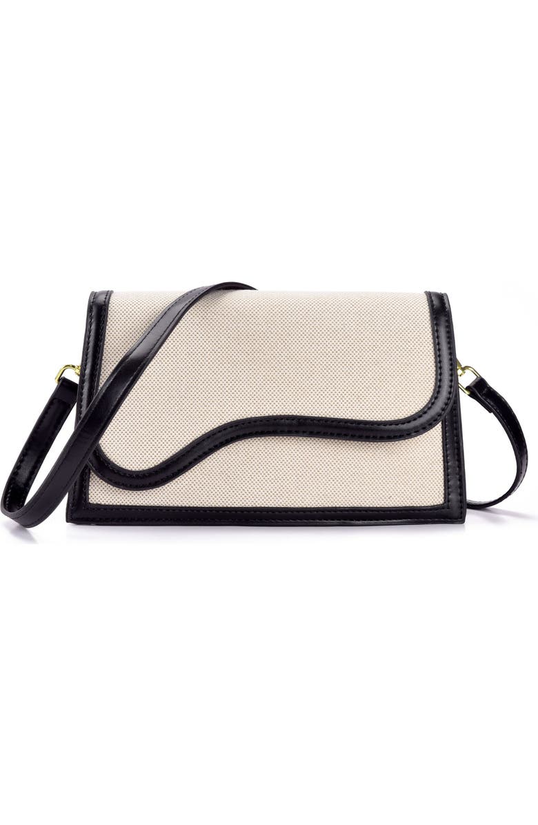 Adornia Curved Flap Shoulder Bag, Main, color, Natural-Black