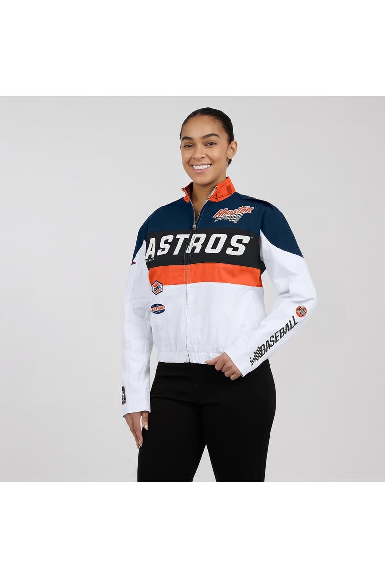Women's WEAR by Erin Andrews  Orange/White Houston Astros Racing Full-Zip Jacket, Alternate, color, Orange