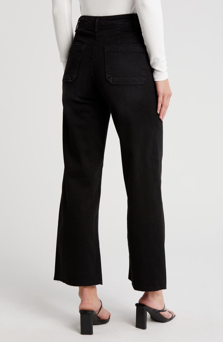 OAT NEW YORK High Waist Patch Pocket Wide Leg Jeans, Alternate, color, 