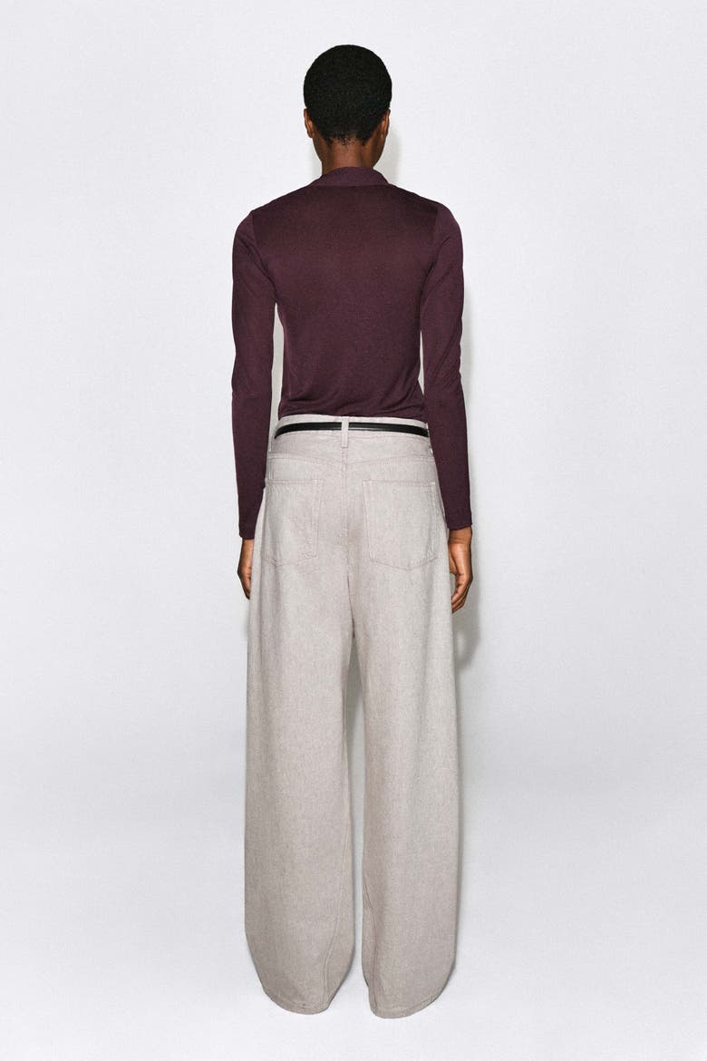Draped Jersey V-neck Top, Alternate, color, BURGUNDY