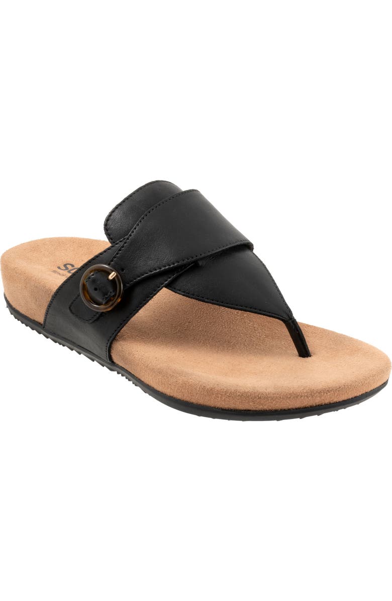 SoftWalk<sup>®</sup> Belize T-Strap Sandal, Main, color, Black