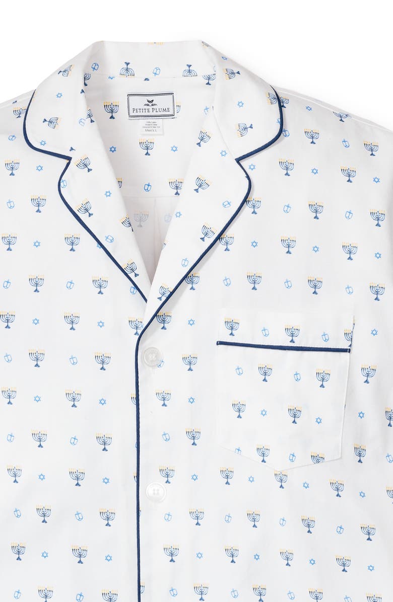 Petite Plume Hanukkah Print Cotton Twill Pajamas, Alternate, color, 
