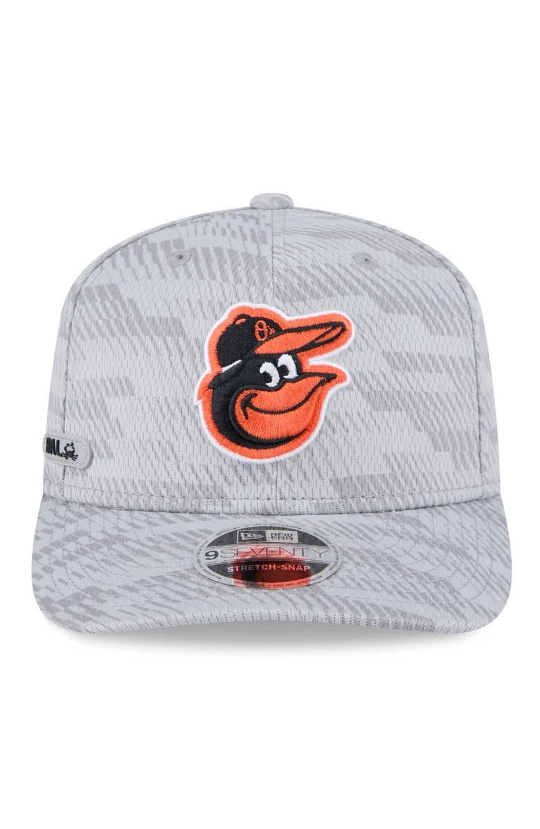 New Era Men's New Era Gray Baltimore Orioles 2025 MLB Clubhouse 9SEVENTY Stretch-Snap Hat, Alternate, color, 