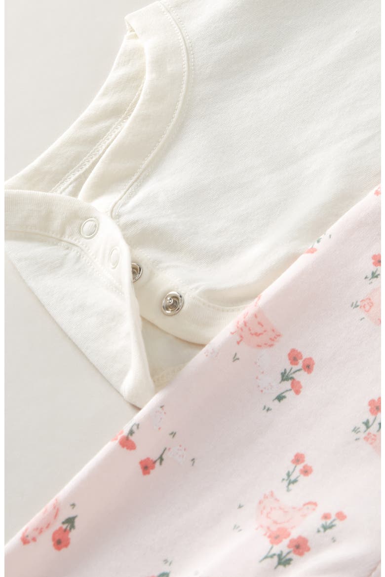 Ruffle Embroidered Collar Bodysuit & Leggings, Alternate, color, PINK FARM FRIENDS- IVORY