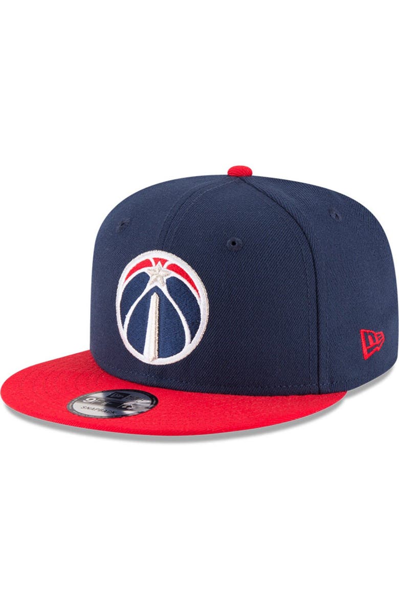 New Era Men's New Era Navy/Red Washington Wizards 2-Tone 9FIFTY Adjustable Snapback Hat, Main, color,