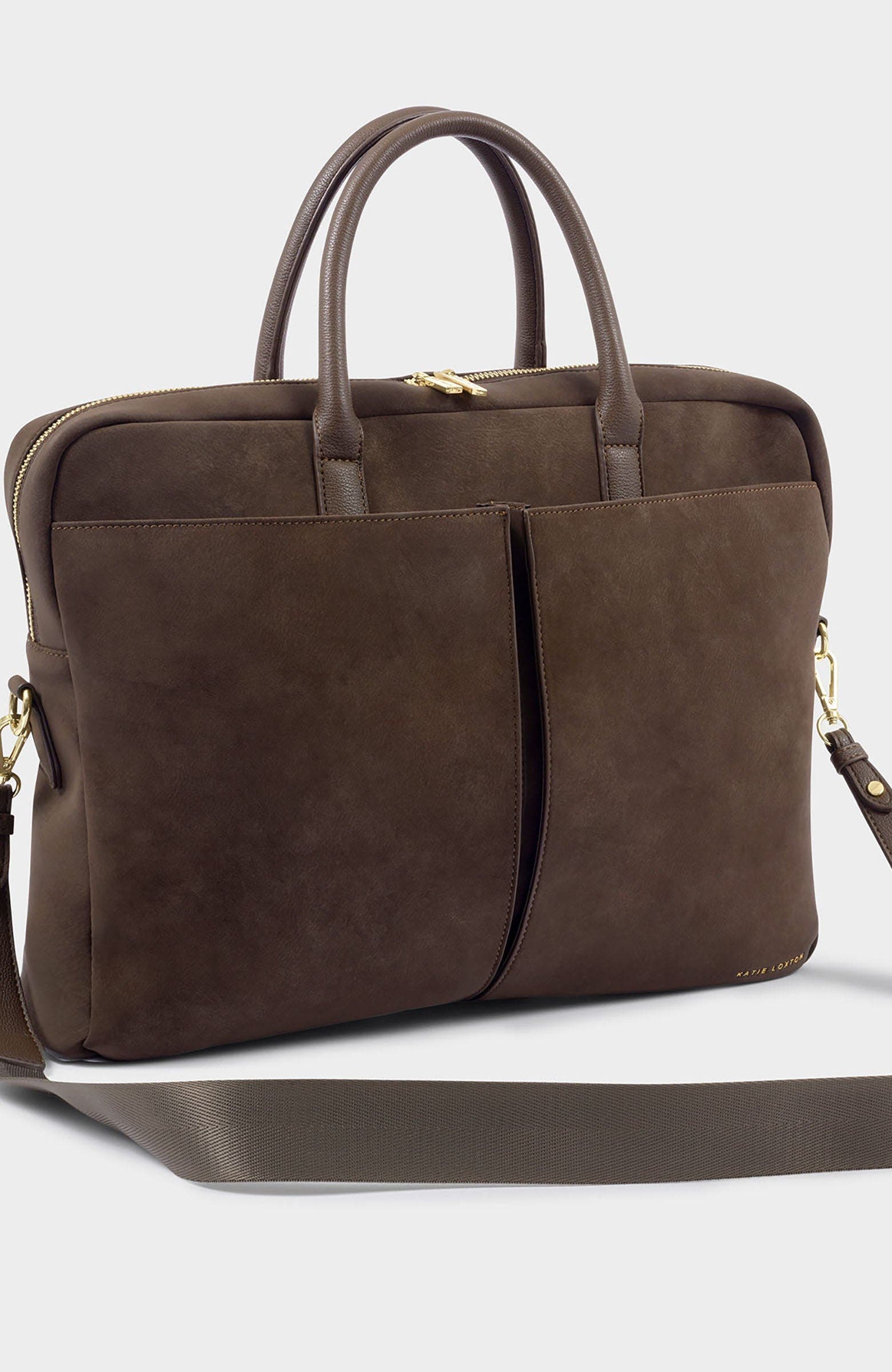 City Laptop Bag, Alternate, color, Chocolate Suedette / Chocolate