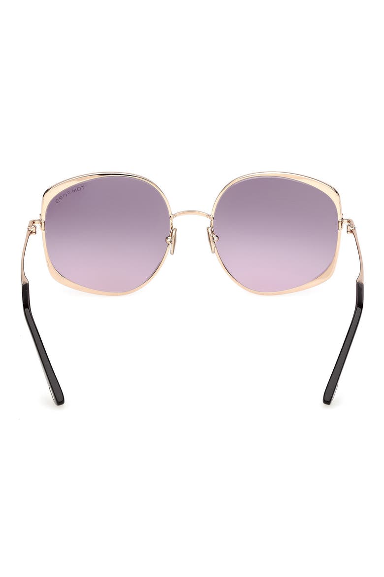Abbey 58mm Round Sunglasses, Alternate, color, GOLD BLACK / GRADIENT SMOKE