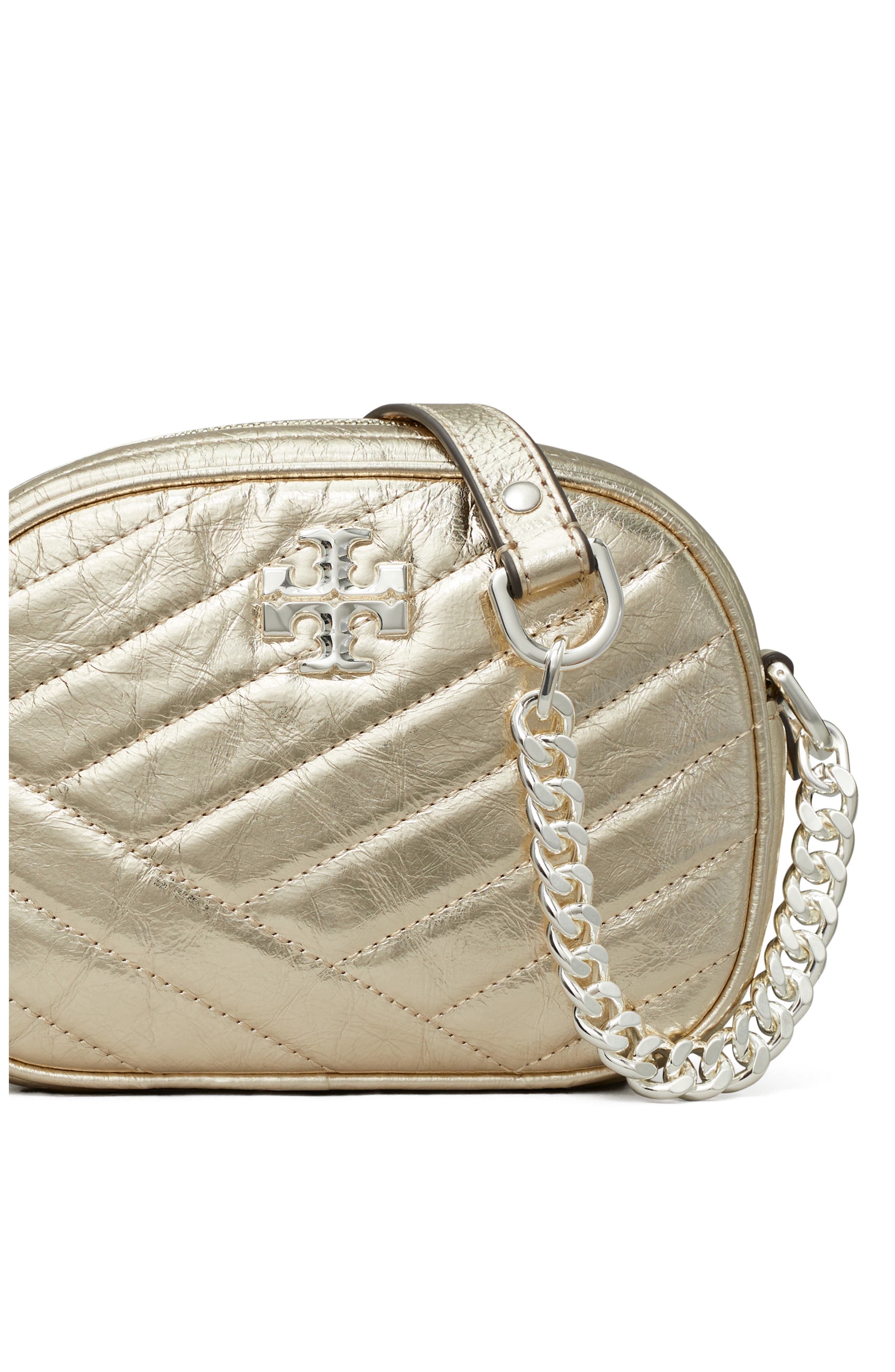 Kira Small Chevron Camera Bag, Alternate, color, GOLD