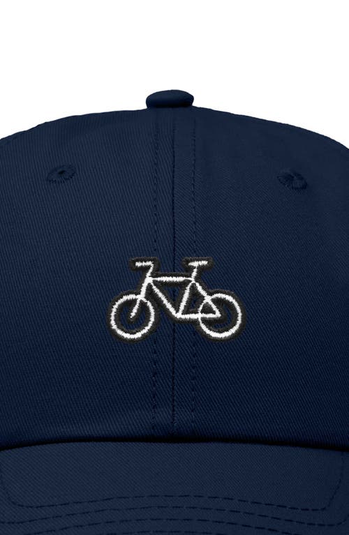 Dalix Bike Embroidered Cycling Cap In Navy Blue