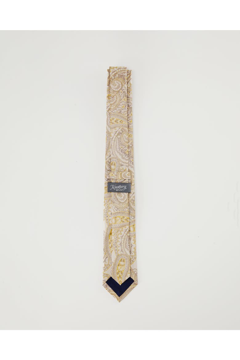 Paisley Silk Jacquard Tie, Alternate, color, Latte