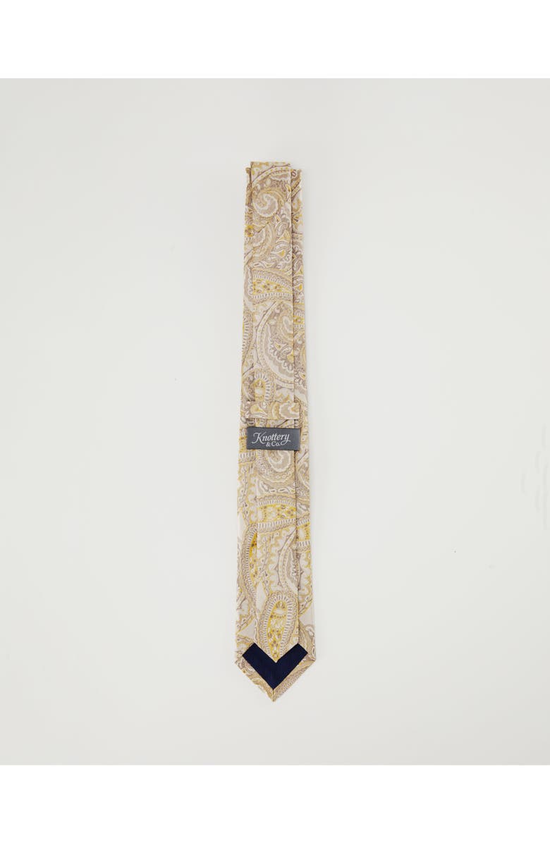 Knottery & Co Paisley Silk Jacquard Tie, Alternate, color, Latte