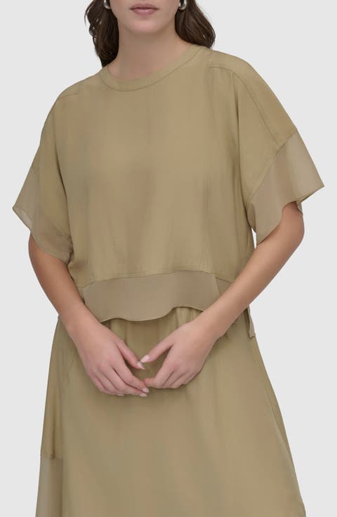 Mixed Media Dolman Sleeve Top