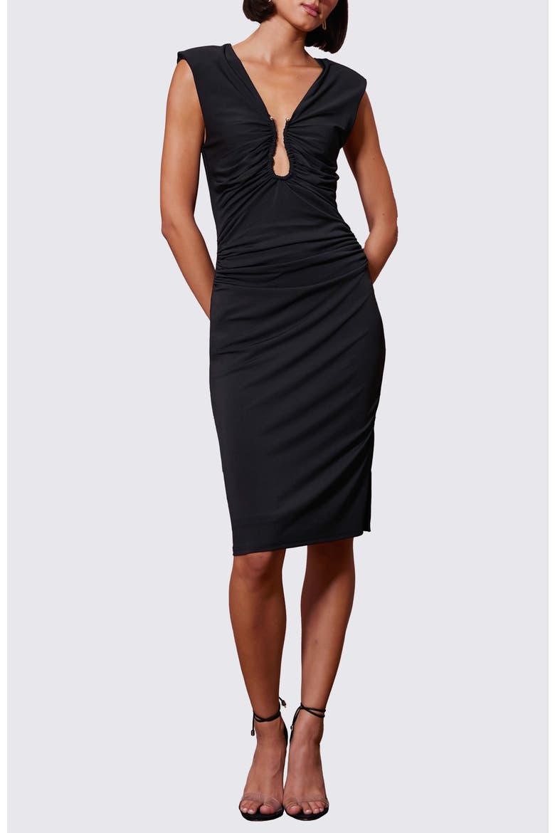 Clayton Party Dress, Main, color, Black