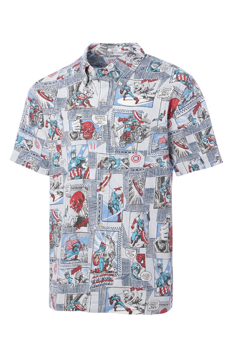 Reyn Spooner Marvel Captain America Classic Fit Button-Down Shirt, Alternate, color, 