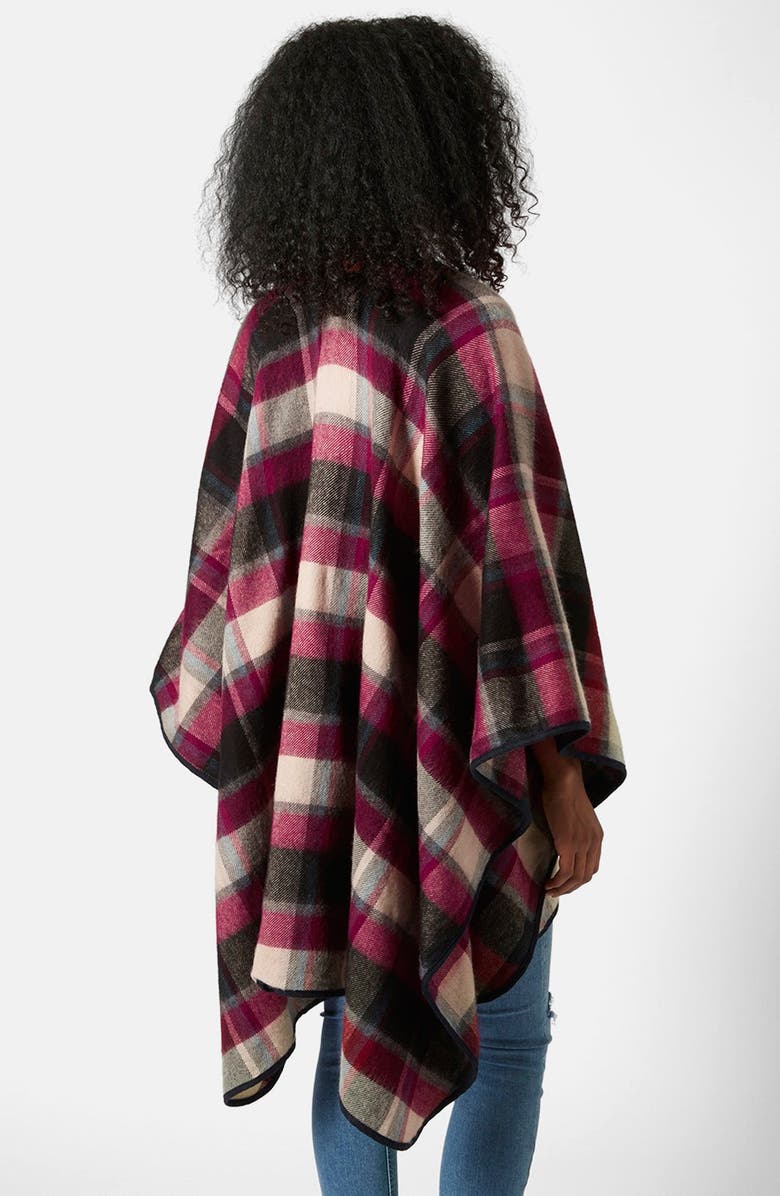 Topshop Check Print Cape, Alternate, color,