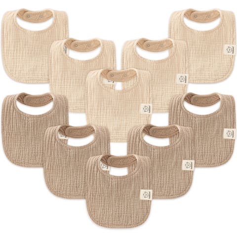 10 Pack Lyra Muslin Drool Bibs