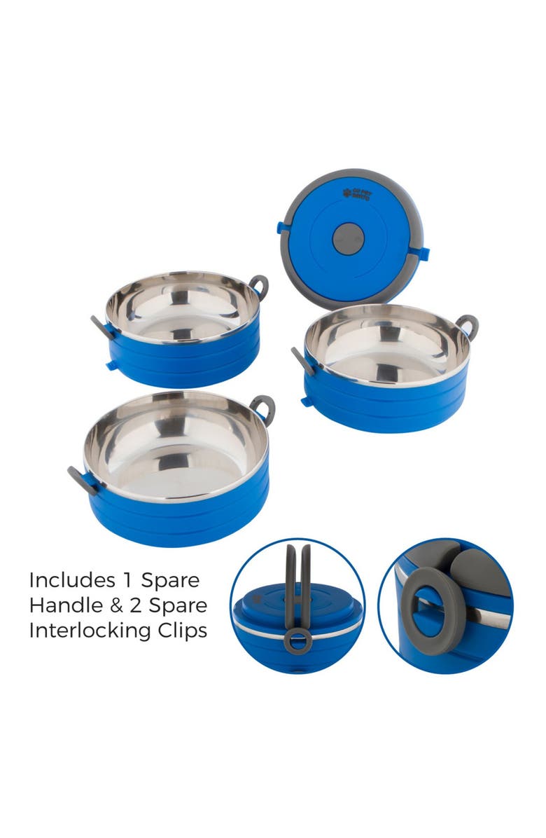 Healthy Human Travel Dog Bowls, Set of 3 Interlocking Bowls, Alternate, color, Multicolored