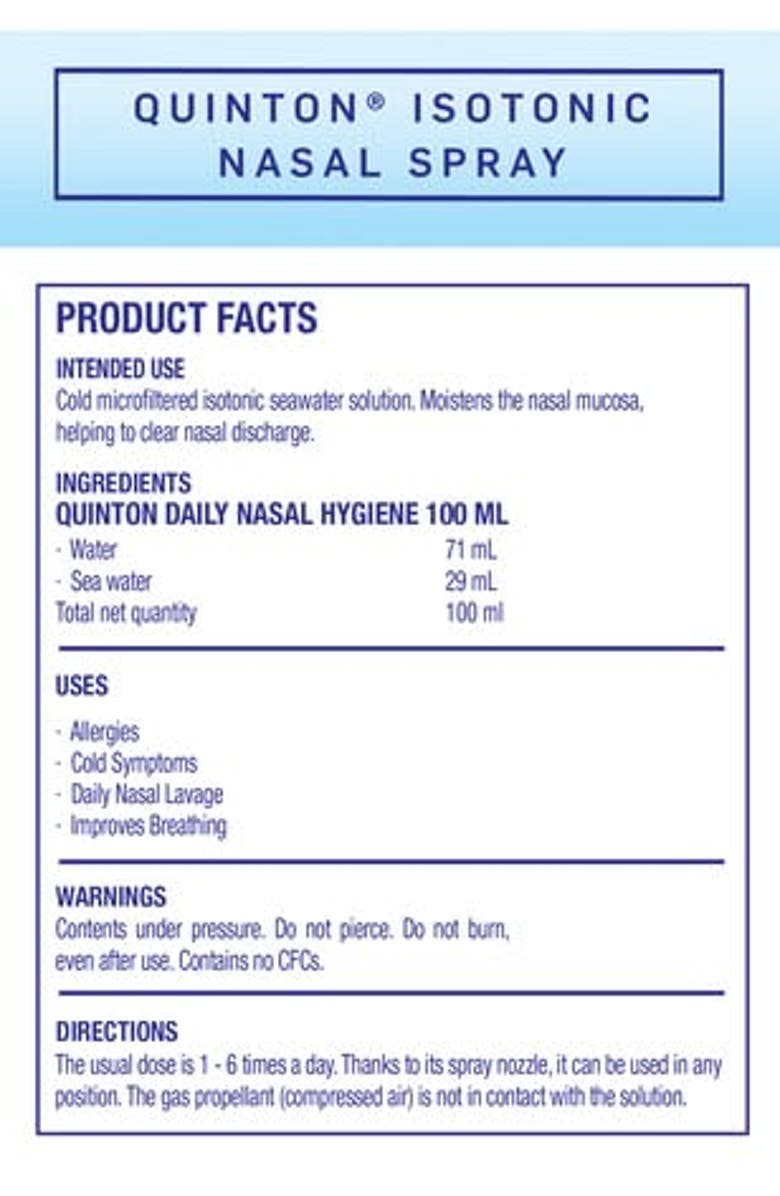 Quicksilver Scientific Daily Isotonic Saline Seawater Nasal Spray, Alternate, color, NO COLOR