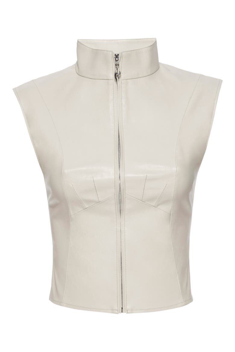 Harley Faux Leather Vest, Main, color, CREME LEATHER