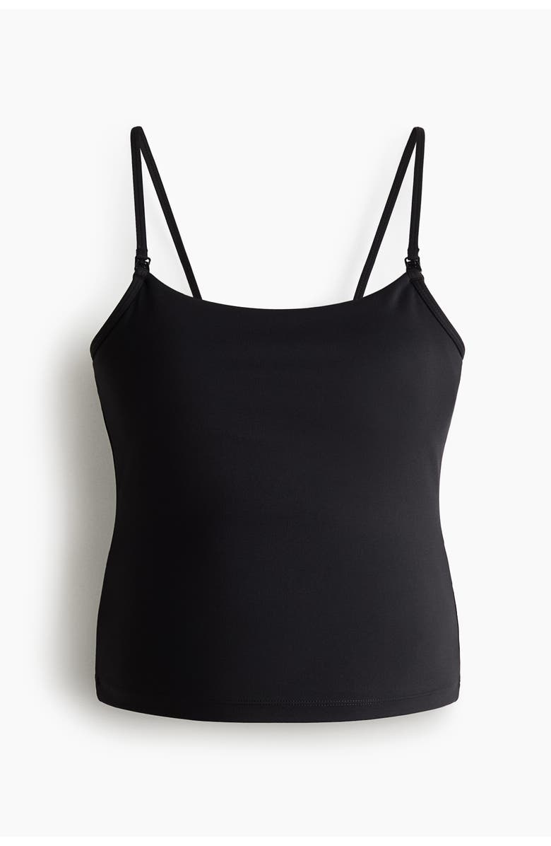 H&M Mama nursing strappy sports top, Alternate, color, Black