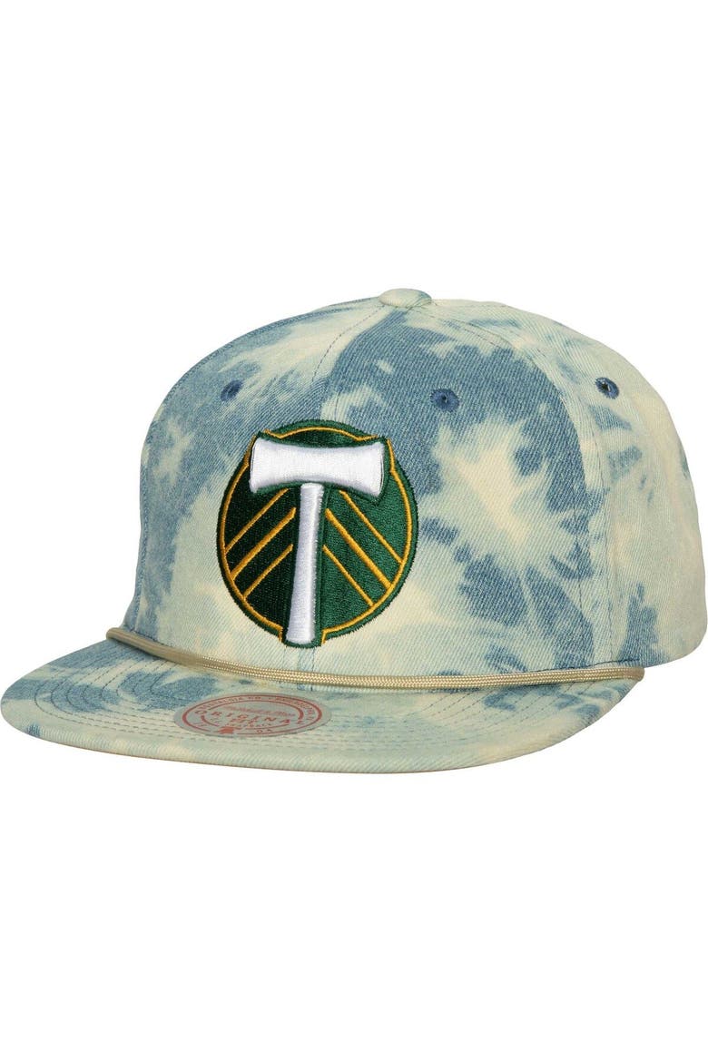Men's Mitchell & Ness Blue Portland Timbers Acid Wash Snapback Hat, Main, color, Blue