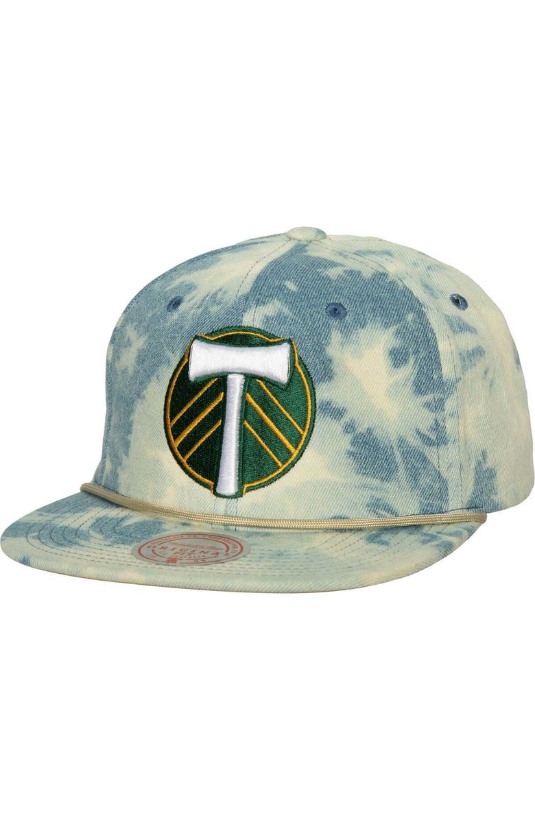 Mitchell & Ness Men's Mitchell & Ness Blue Portland Timbers Acid Wash Snapback Hat, Main, color, 