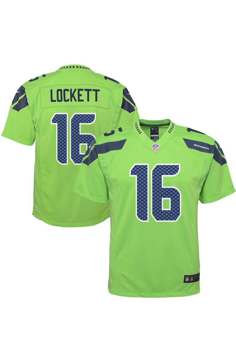 Nike Youth Nike Tyler Lockett Neon Green Seattle Seahawks Game Jersey, Main, color, 