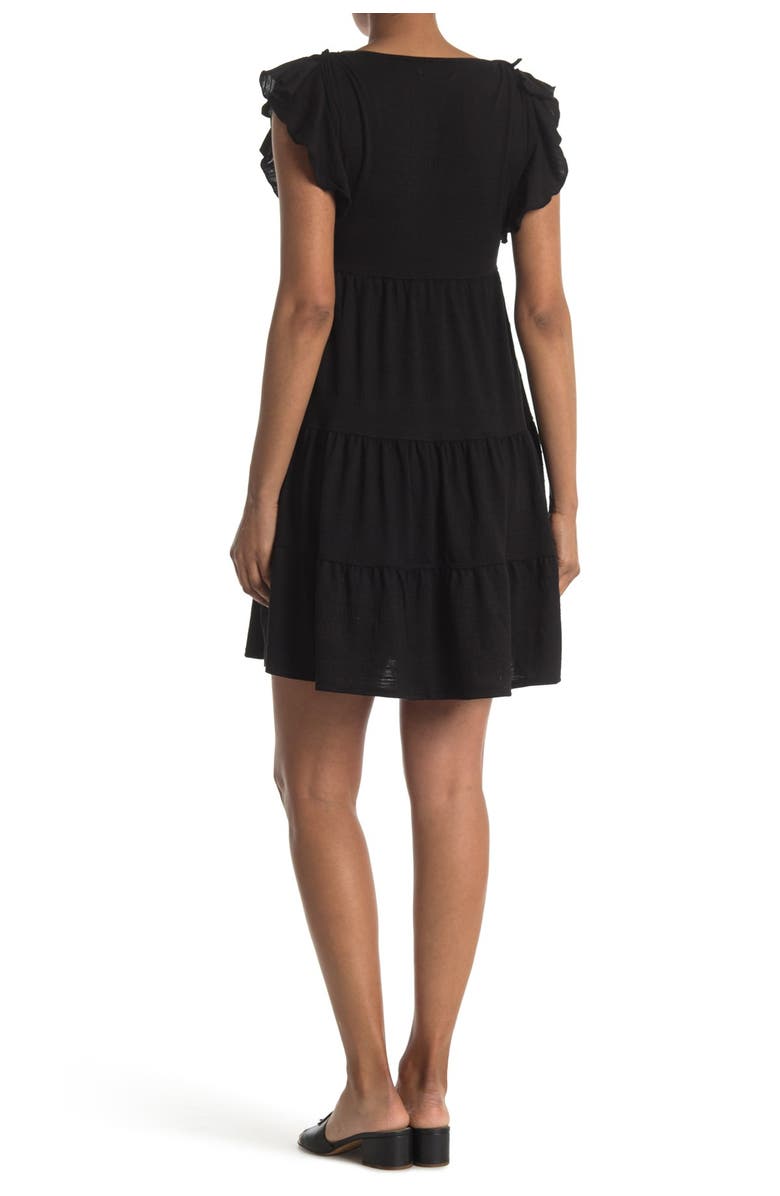 MAX STUDIO Ruffle Cap Sleeve Tiered Jersey Babydoll Dress, Alternate, color,