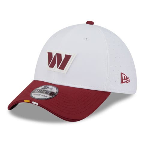 Men's New Era  White/Burgundy Washington Commanders 2025 NFL Training Camp 39THIRTY Flex Hat