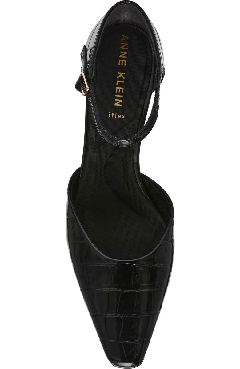 Anne Klein Rosalind Croc Embossed Ankle Strap Sandal, Alternate, color,