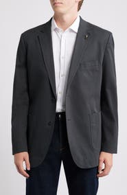 Johnston & Murphy Black Microprint Stretch Cotton Sport Coat