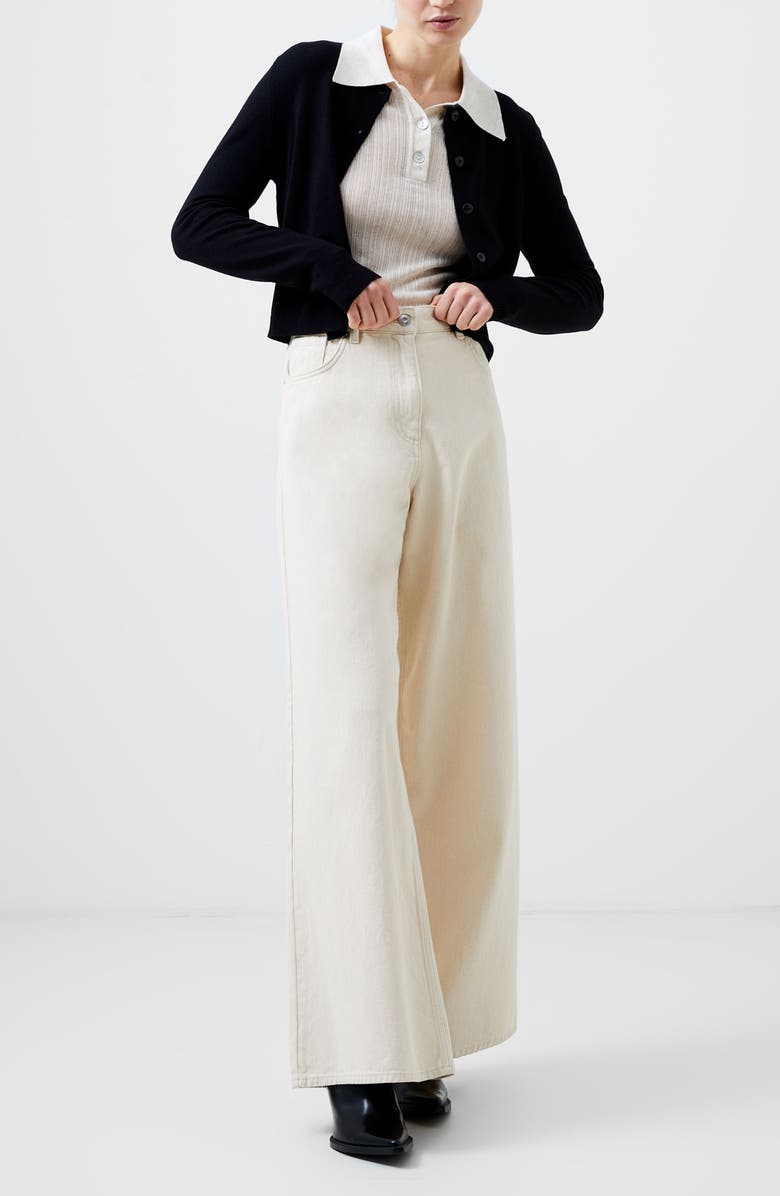 French Connection Crop Cardigan, Alternate, color, Black