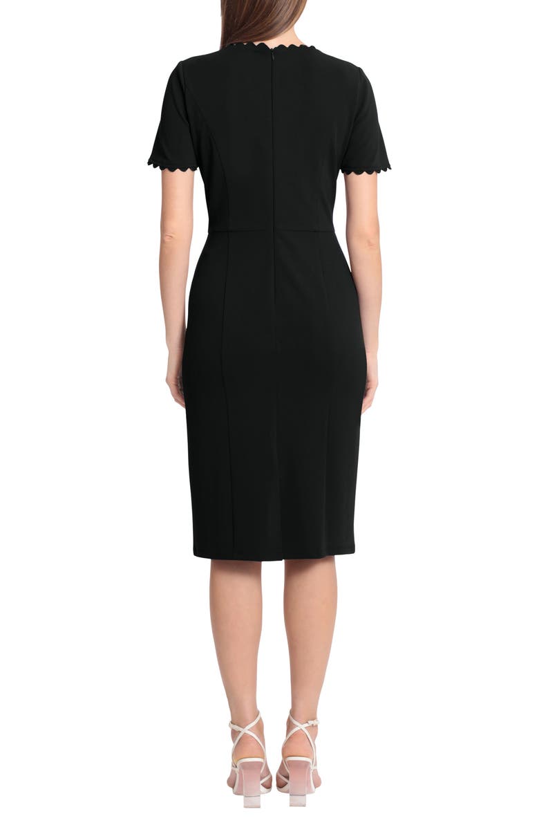 Maggy London Short Sleeve Midi Sheath Dress, Alternate, color, Black