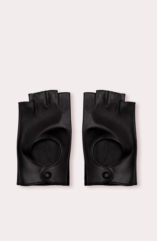 Seymoure Luxury Group Washable Water Resistant Fingerless Driving Glove In Black